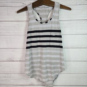 Lululemon Yogi Racerback Stripe Tank With Front Pocket Multicolor Women's Size 4